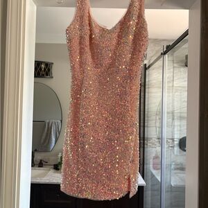 Glamorous Sequin Mini Dress in Pink